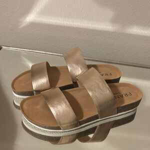 Franco Sarto Metallic Platform Sandals